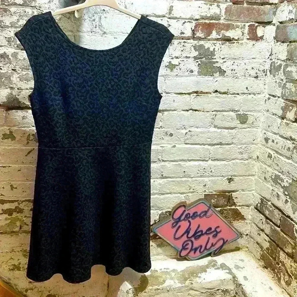 LOFT sleeveless black leopard dress with back zip size 8 never worn - Picture 1 of 6